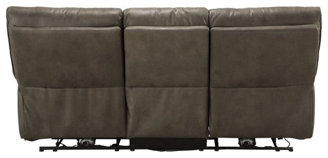 Comfortable Power Reclining Sofa, Air Leather Upholstered Seat & USB Docks, Gray