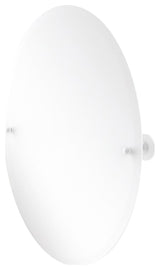 Shadwell Frameless Oval Beveled Edge Tilt Mirror, Matte White