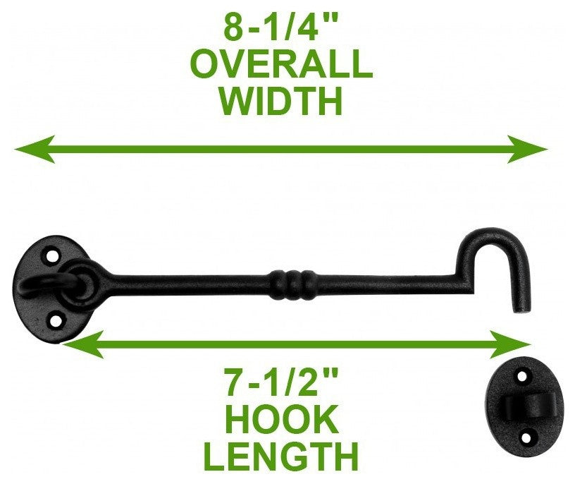 6 Cabin Hook Eye Shed Gate Door Latch Locker Holder 7" Iron |