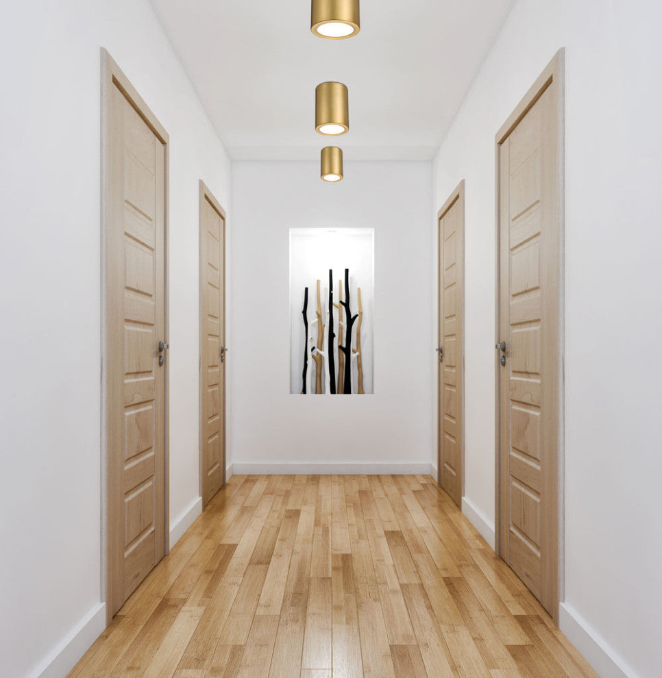 Z-Lite 2302F1 Harley 5"W Flush Mount Ceiling Fixture - Rubbed Brass