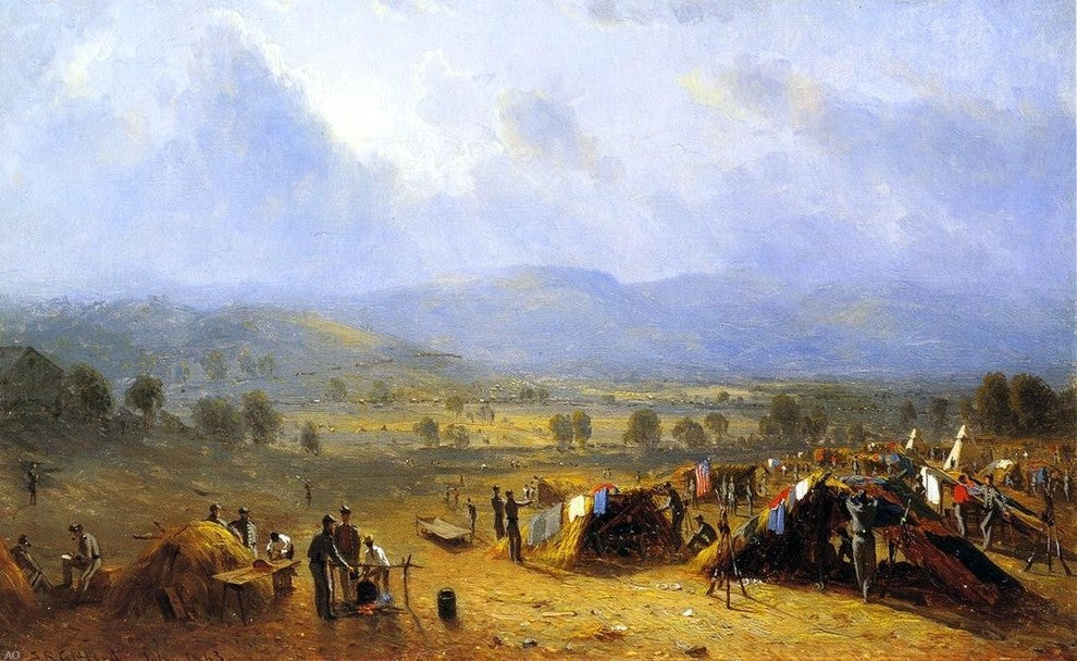 Sanford Robinson Gifford The Camp of the Seventh regiment Wrapped Canvas
