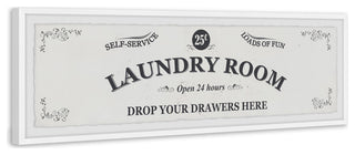 "Self-Service Laundry Room" Framed Painting Print, 45x15