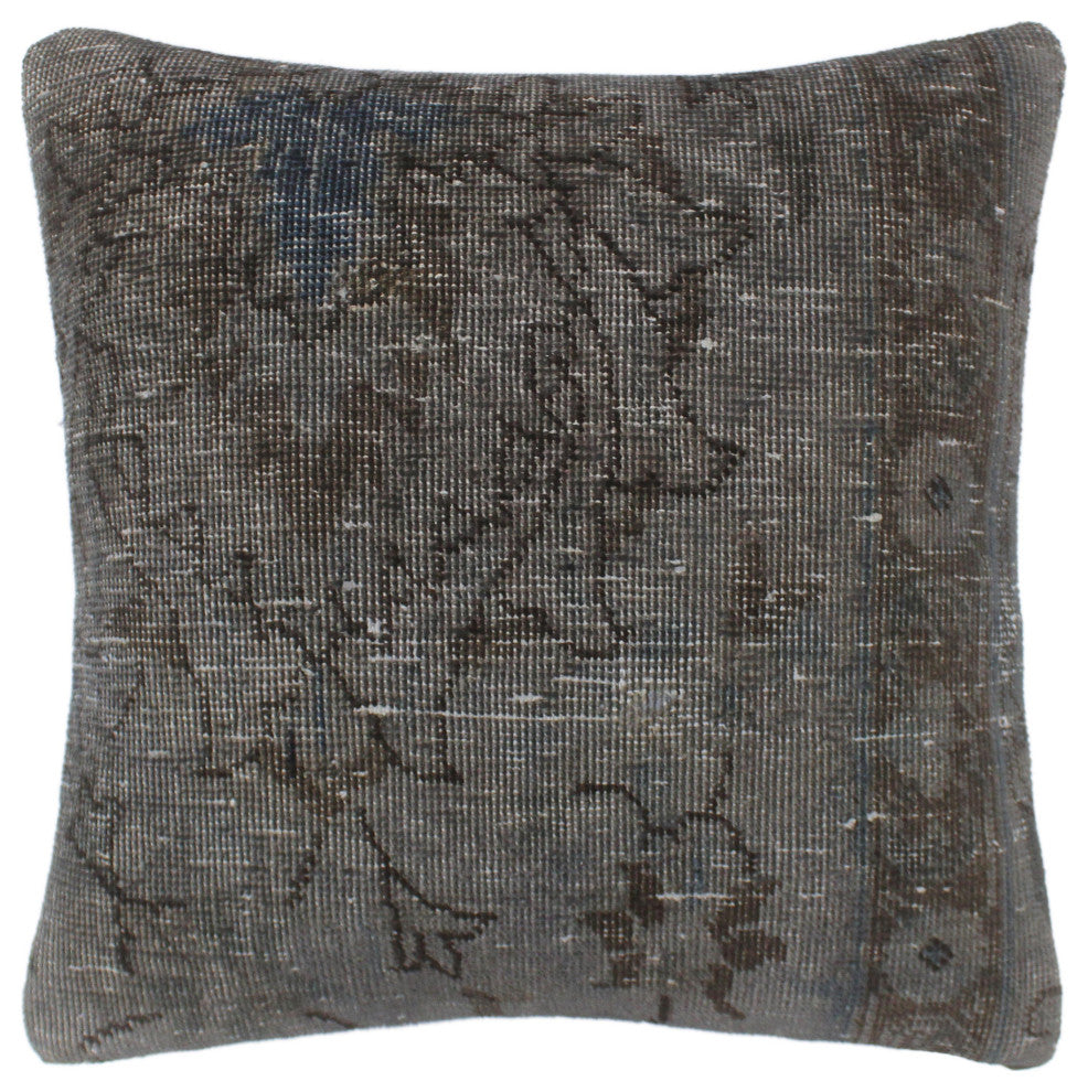 Antique Meehan Vintage Distressed Handmade Rug Pillow