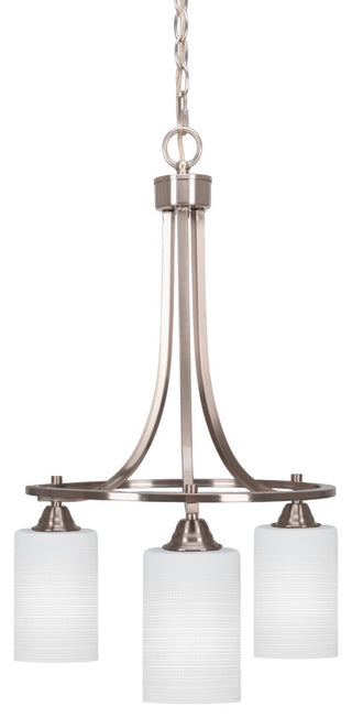Paramount Downlight 3-Light Chandelier, Brushed Nickel, 4" White Matrix Glass
