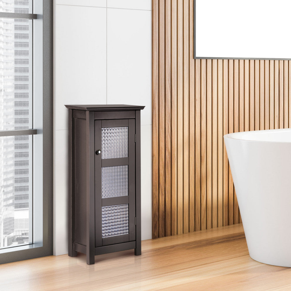 Wooden Bathroom Floor Glass Door Cabinet