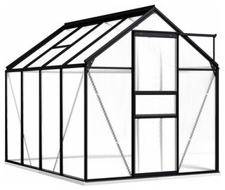 vidaXL Greenhouse Patio Outdoor Grow House with Base Frame Anthracite Aluminum