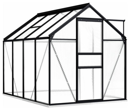 vidaXL Greenhouse Patio Outdoor Grow House with Base Frame Anthracite Aluminum