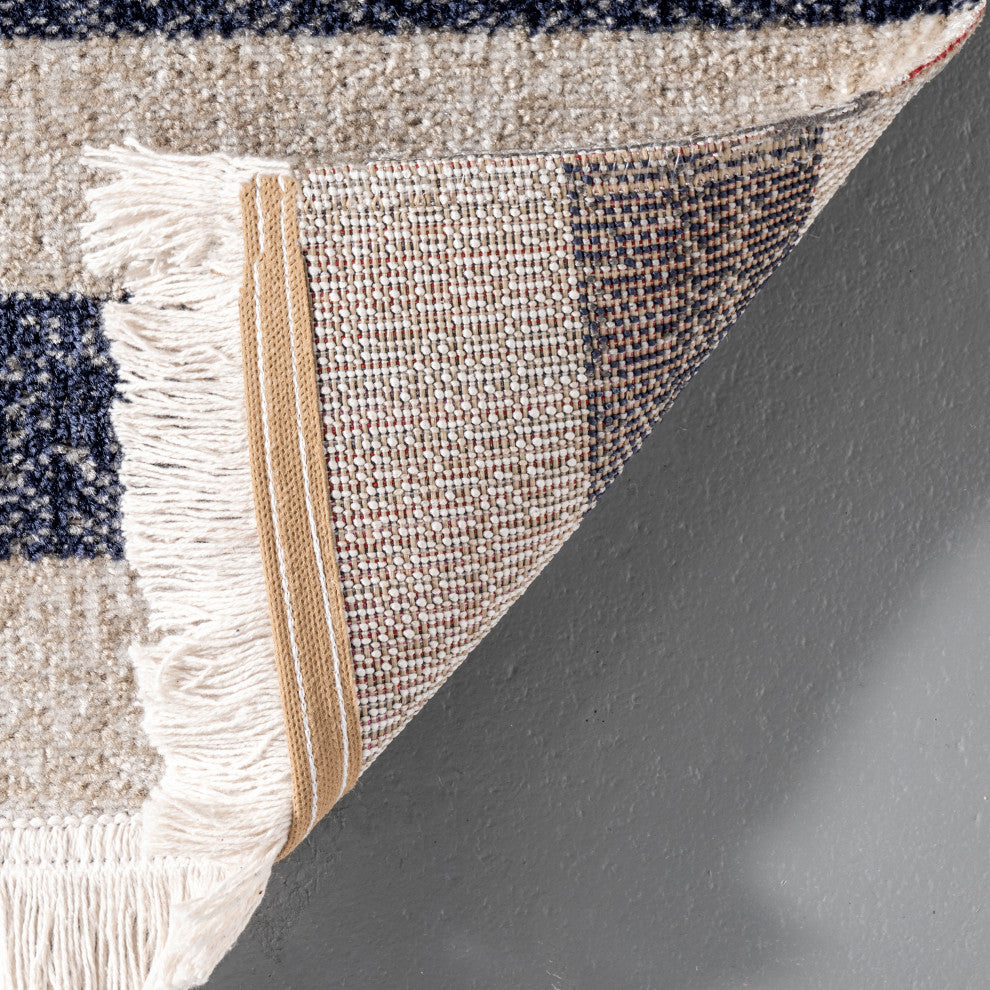 Nuloom Roberge Coastal Indoor/Outdoor Coastal Area Rug, Navy 10'x14'