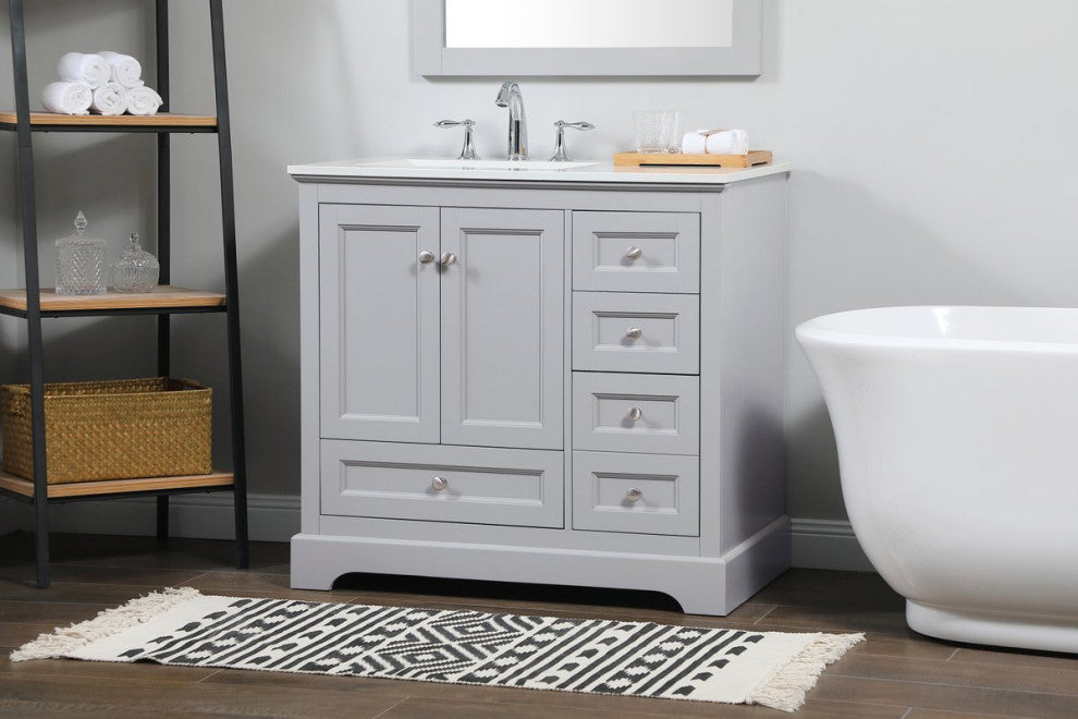 Elegant VF15536GR 36"Single Bathroom Vanity, Gray