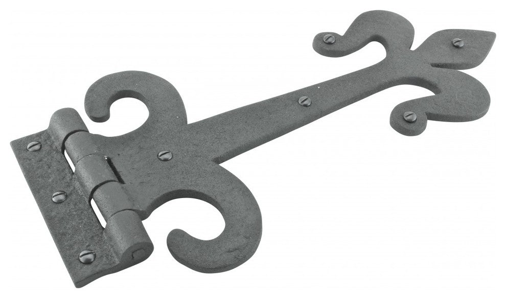 Black Door Gate Strap Hinges 12" Long Wrought Iron Powder Coated Pack of 10