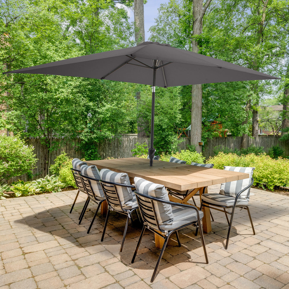 Pure Garden 10' Rectangular Patio Umbrella, Gray