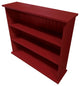 3 Shelf Bookcase, Solid Wood Bookshelf, Old Red
