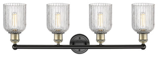 Edison-Bridal Veil 4-Light 32" Bath Vanity Light, Black Antique Brass, Clear