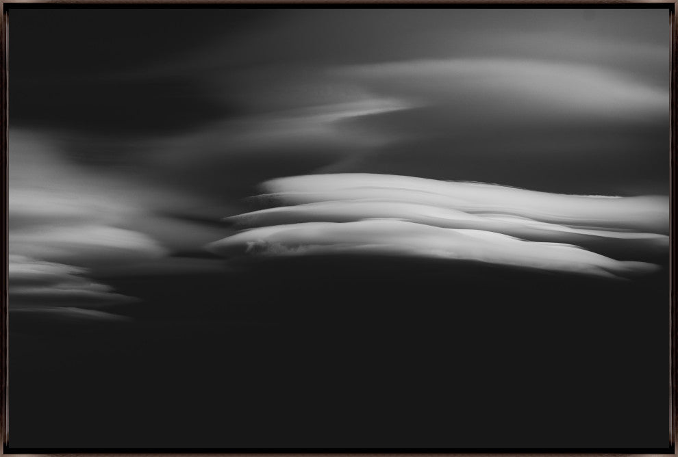 54x36 Lenticular Clouds VII, Framed Artwork, Espresso