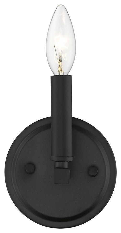 One Light Matte Black Wall Sconce