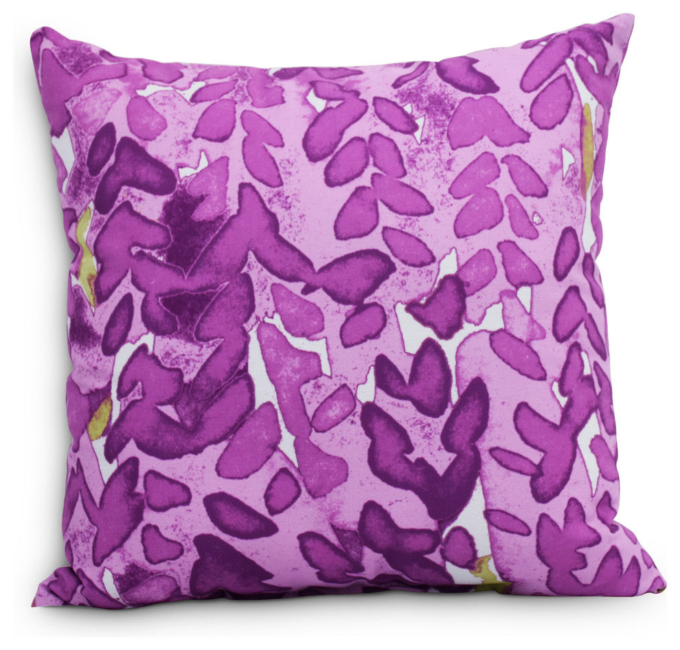 Flower Bell Decorative Floral Throw Pillow, Purple, 16"