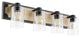 Quorum 5143-4-69 Four Light Vanity, Black w Driftwood finish Finish