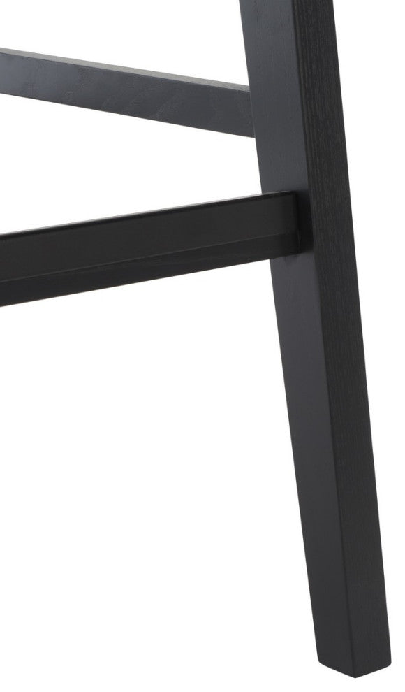 Safavieh Couture Hattie French Cane Barstool, Black/Natural