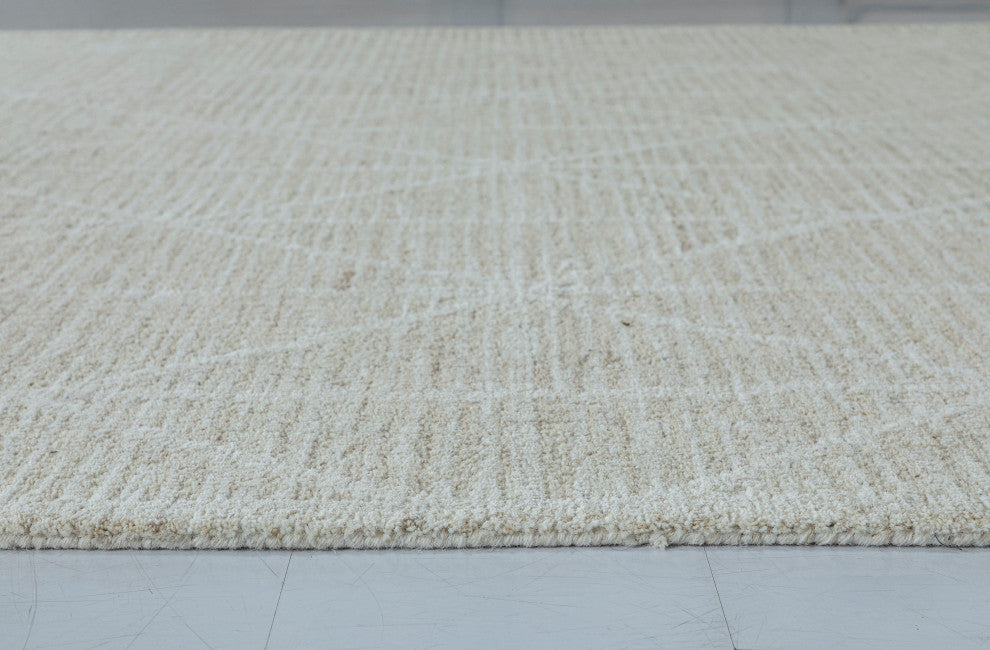 NuStory Crossover Hand Tufted Stripe Area Rug in Beige, 7'6" X 9'6"