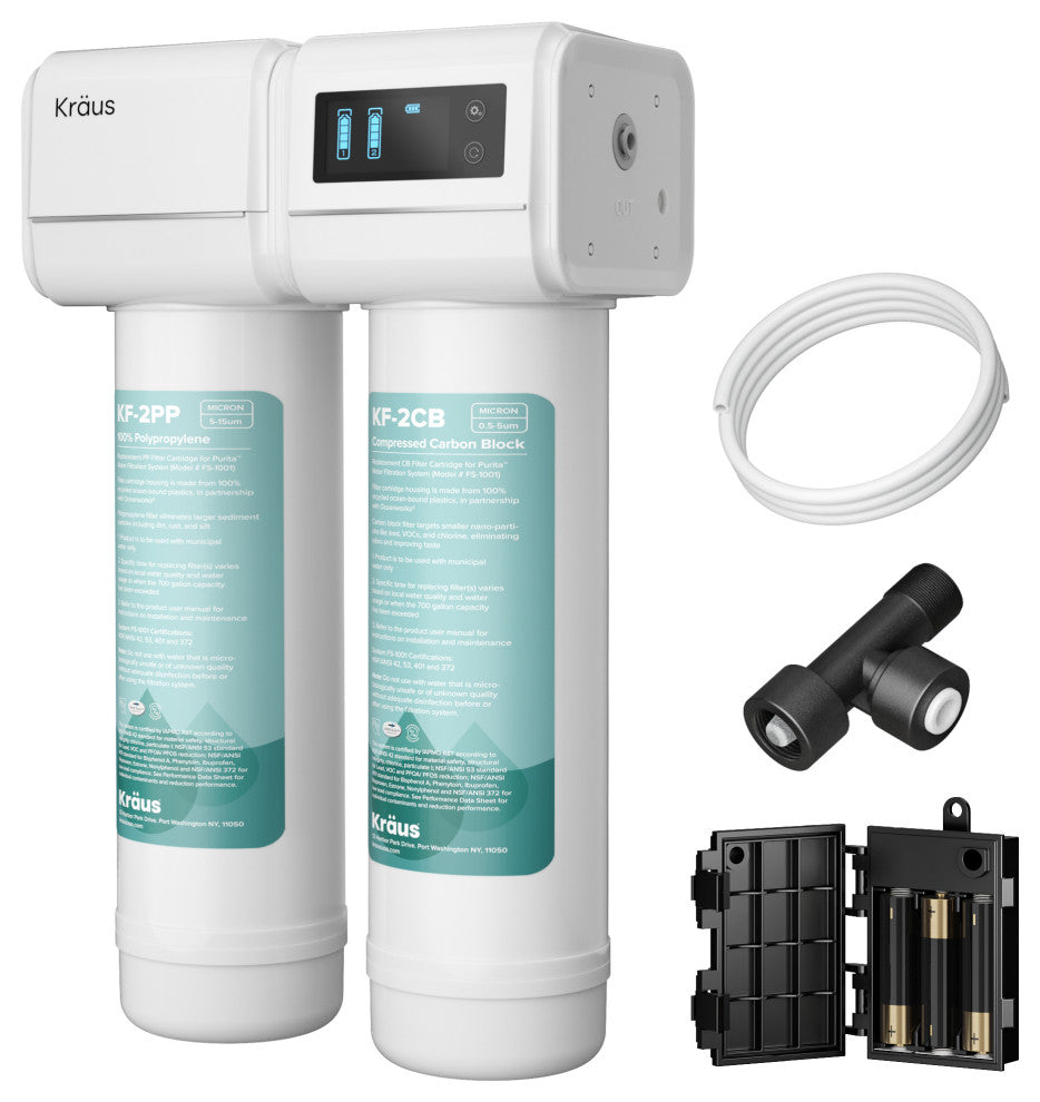 Purita 2-Stage Under Sink Water Filtration System with Digital Display Monitor