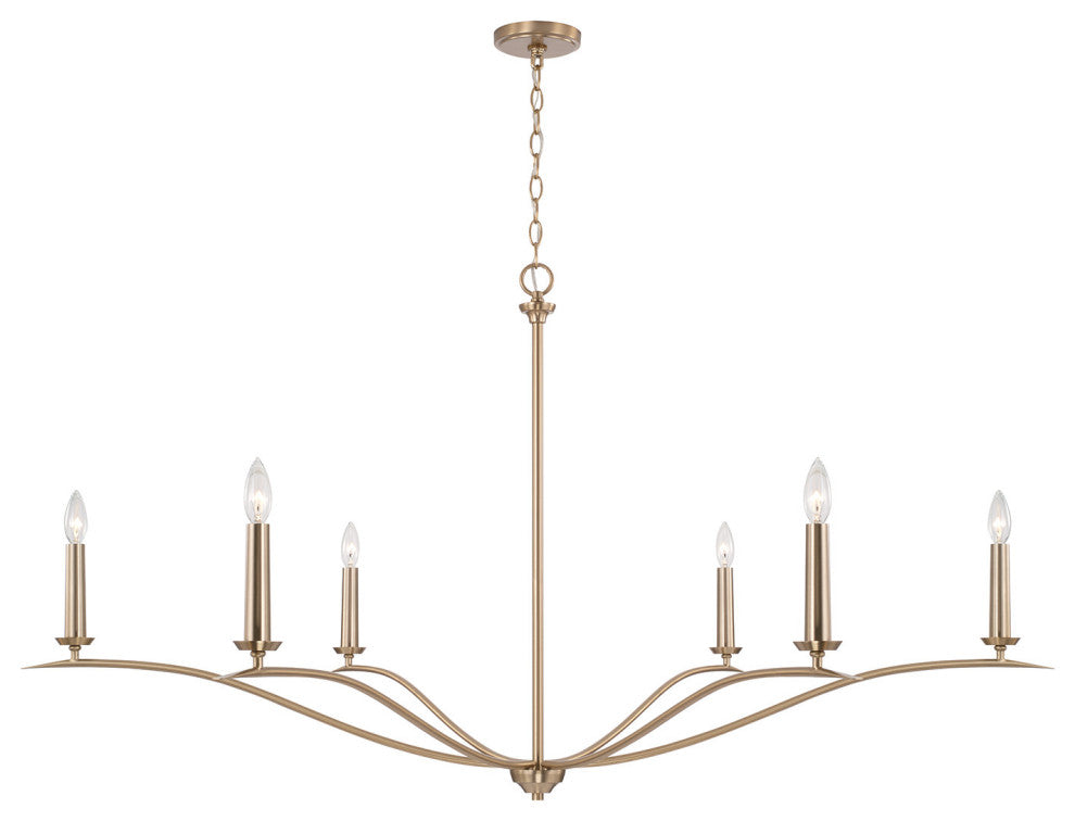 Capital Lighting 450661 Grady 6 Light 57"W Taper Candle Style - Matte Brass