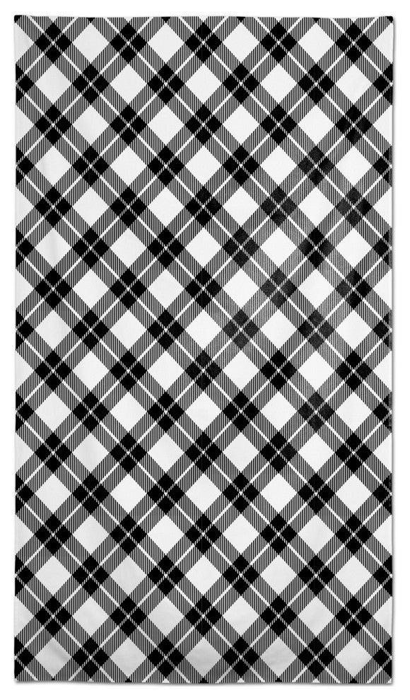 Black Plaid 58 x 102 Outdoor Tablecloth