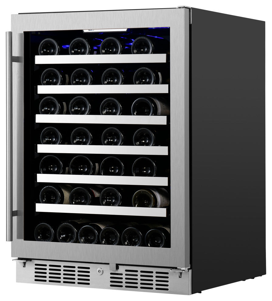 Transcend 24" 54-Bottle Seamless Stainless Steel Single Door Wine Cooler