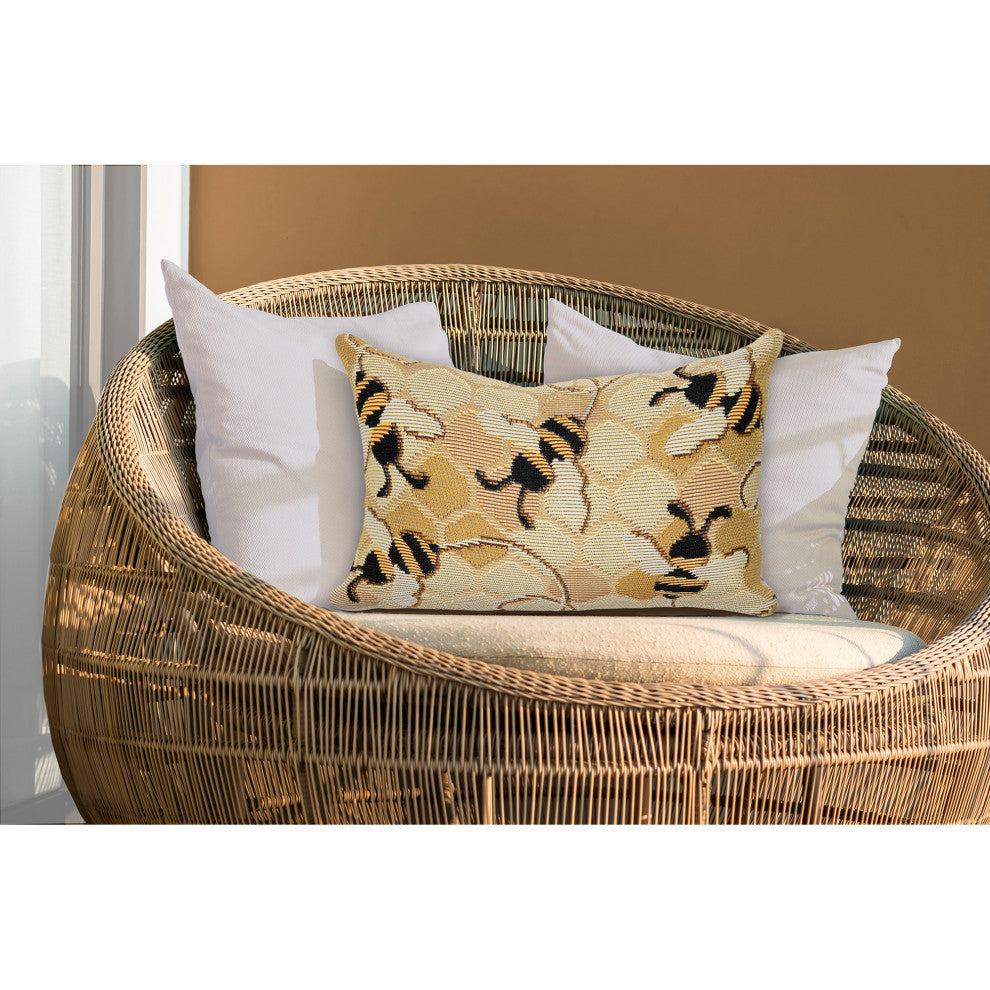Marina Bee Free Indoor/Outdoor Pillow Honey 12"x18"