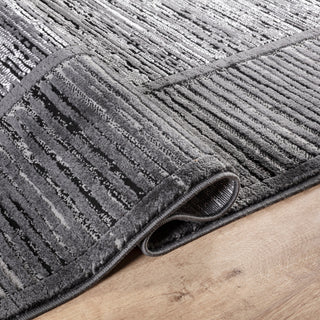 High-Low Savannah Gray/Black Rug, Gray, 5'x7'10"