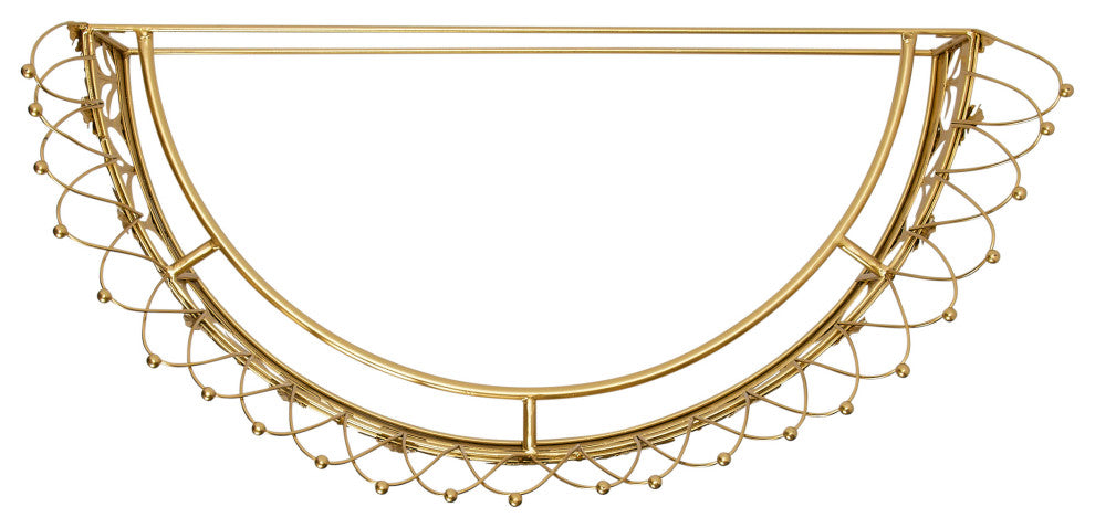Decorative Metal Curtain or Canopy Crown, Gold Finish