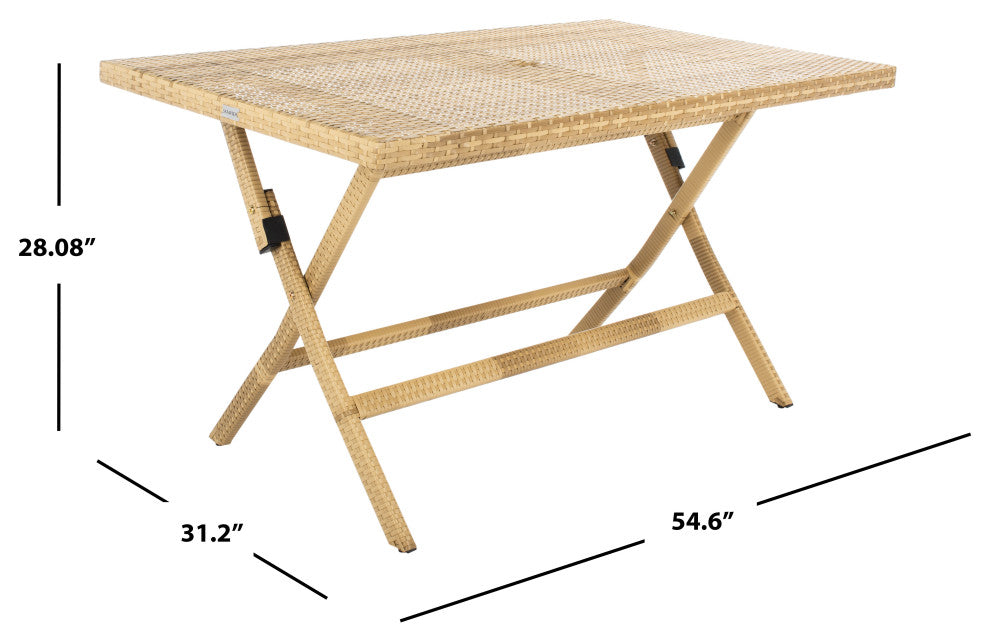 Safavieh Akita Folding Table, Natural/White
