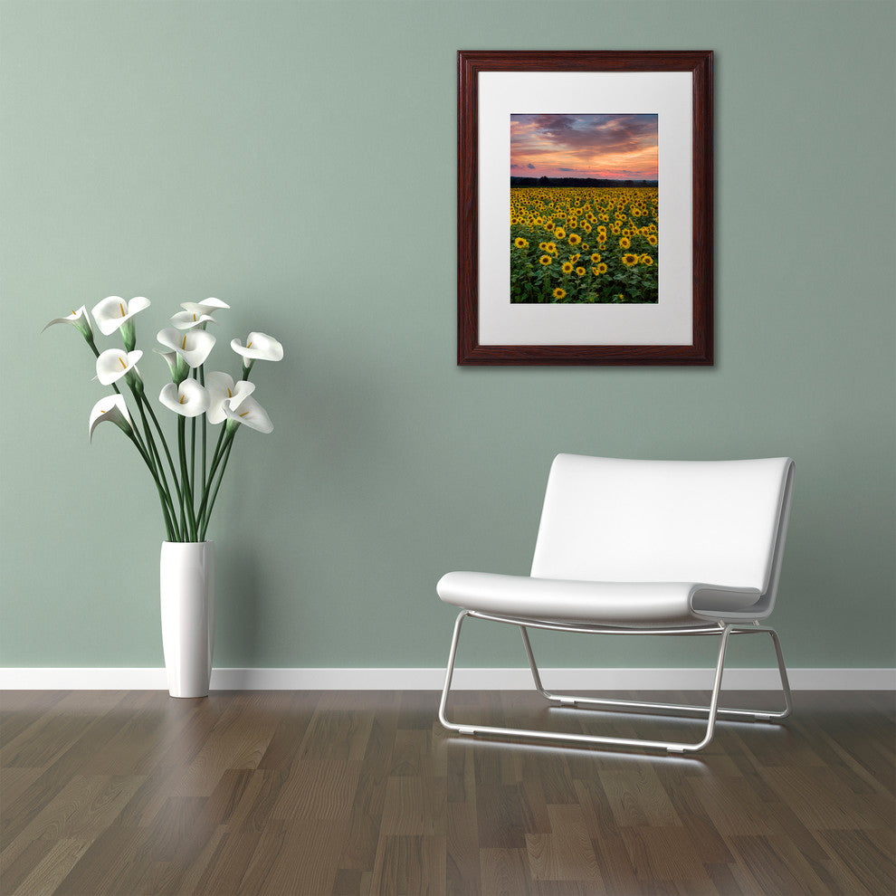Blanchette Photography 'Sunflowers', Wood Frame, White Matte, 11"x14"