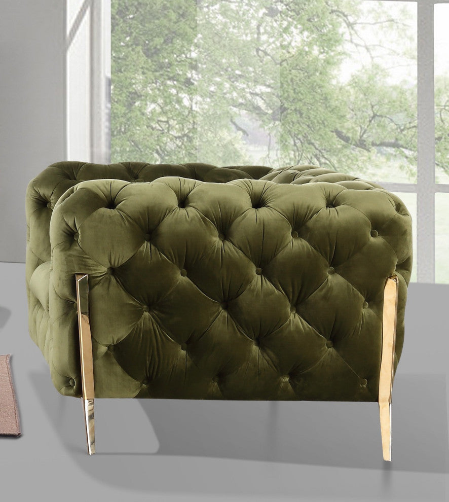 Divani Casa Sheila Modern Green Fabric Chair