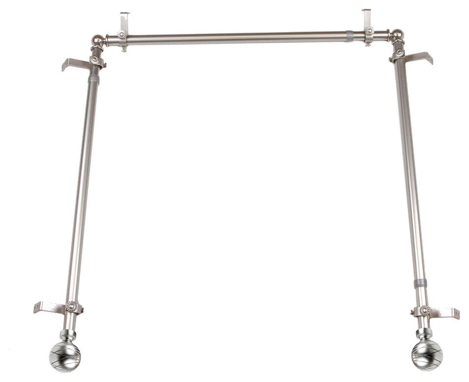 Andre Multi Angle Ceiling Rod 66-120 inch, Satin Nickel, Three Sided