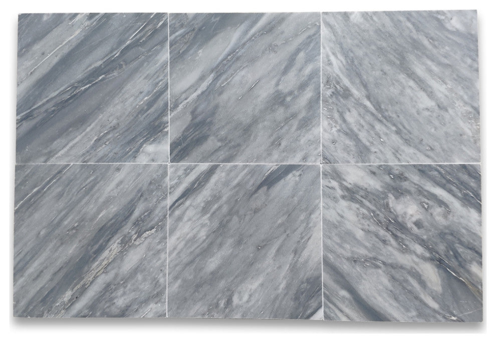 Bardiglio Gray Marble 6x6 Wall Floor Bath Kitchen Backsplash Tile Hone,100sq.ft.
