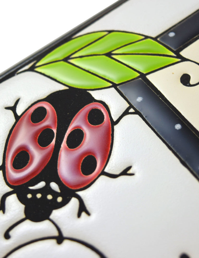 Ceramic Wall Clock With Ladybug Motif