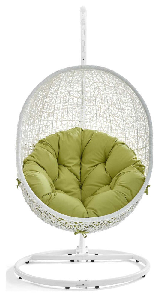 Modway Hide Outdoor Patio Swing Chair With Stand, White Peridot