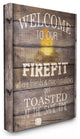 Firepit Country Home Te"xtured Word Design, 30"x40"