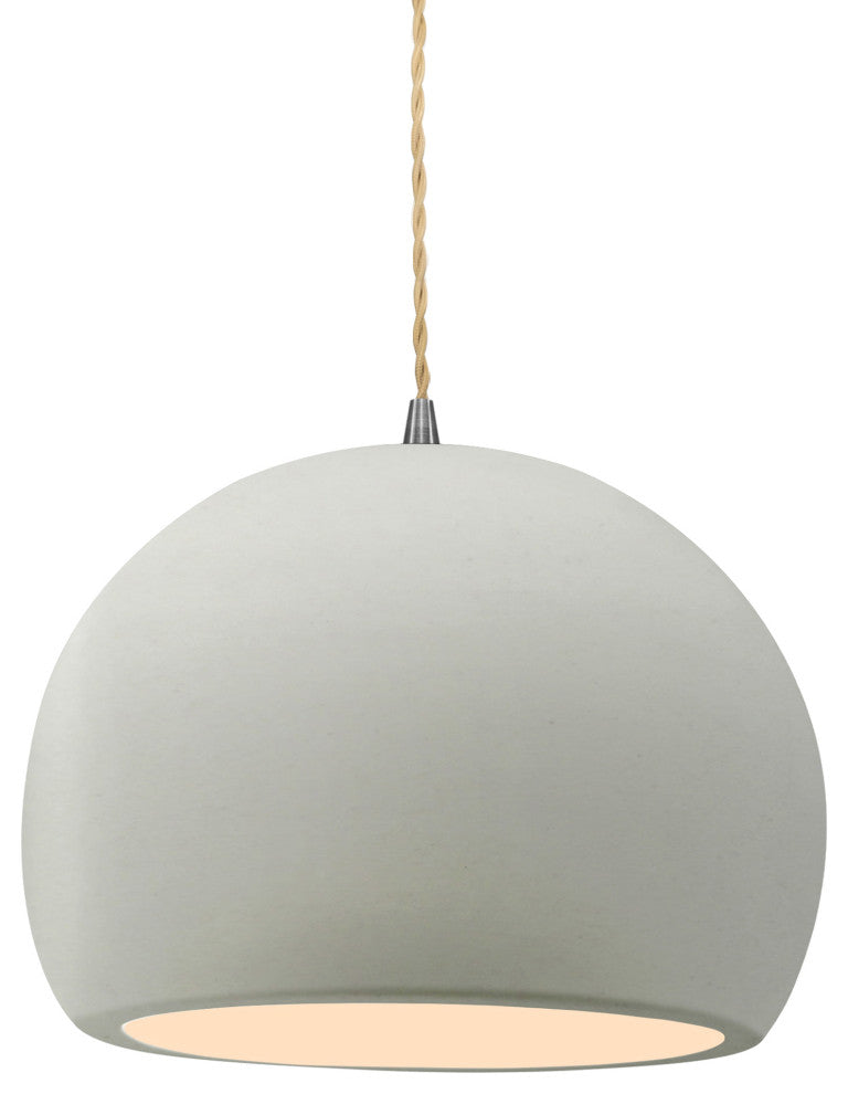 Radiance Medium Globe Pendant, Matte White Frame, Brushed Nickel, LED, Cord