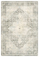 8' X 10' Grey Ivory And Blue Oriental Power Loom Stain Resistant Area Rug