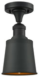Addison 5" Semi-Flush Mount, Matte Black, Shade: Brushed Brass