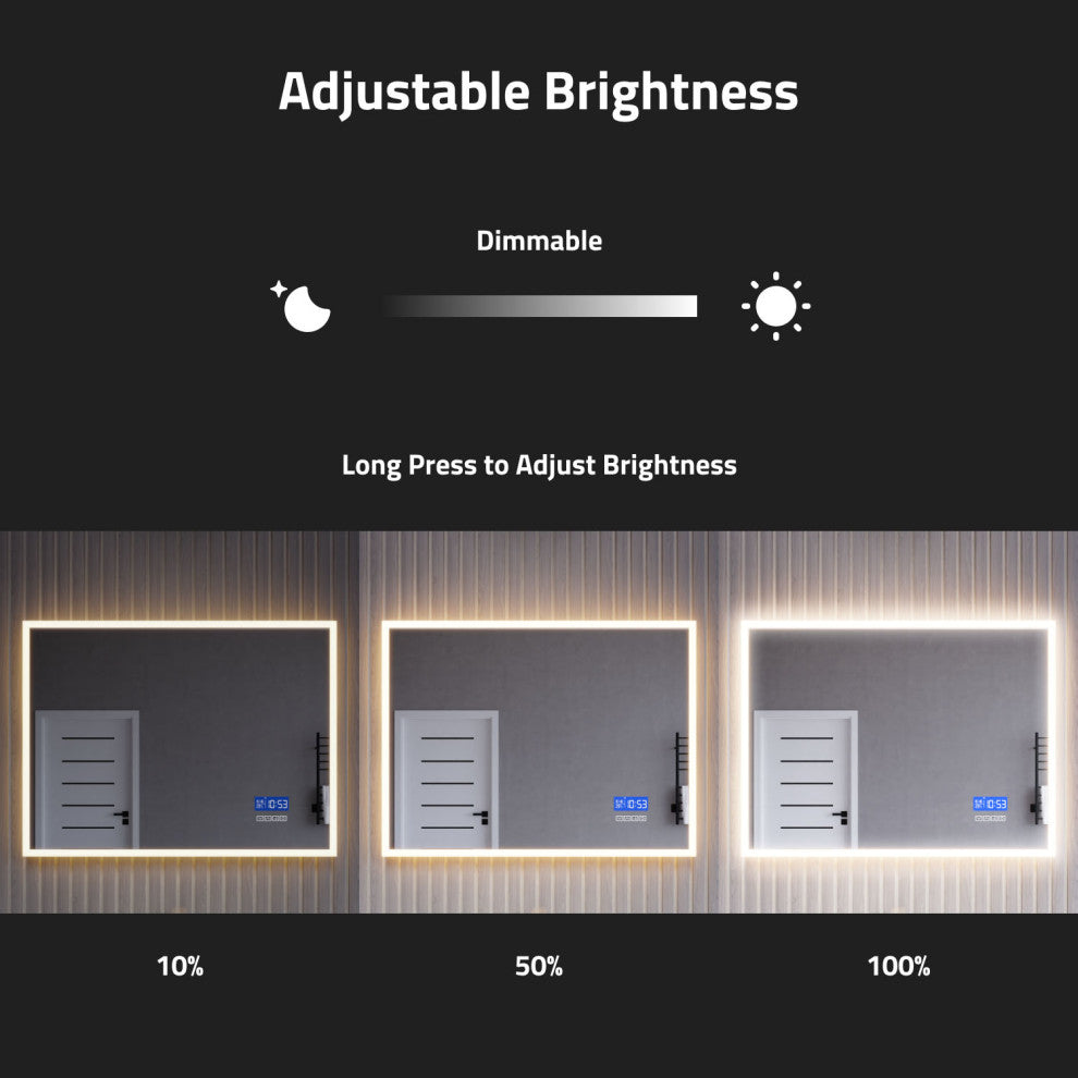 ANZZI 24" x 31" LED Front/Back Light Magnifying Bathroom Mirror WithDefogger