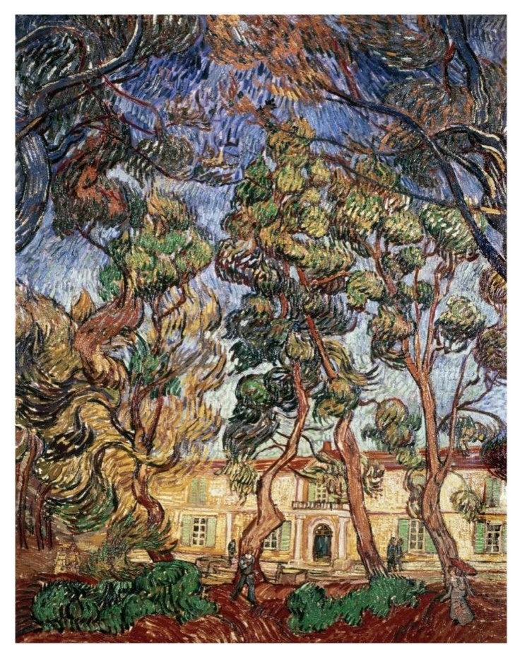 "Trees in the Garden of Saint-Paul Hospital" Print by Vincent Van Gogh, 15"x18"