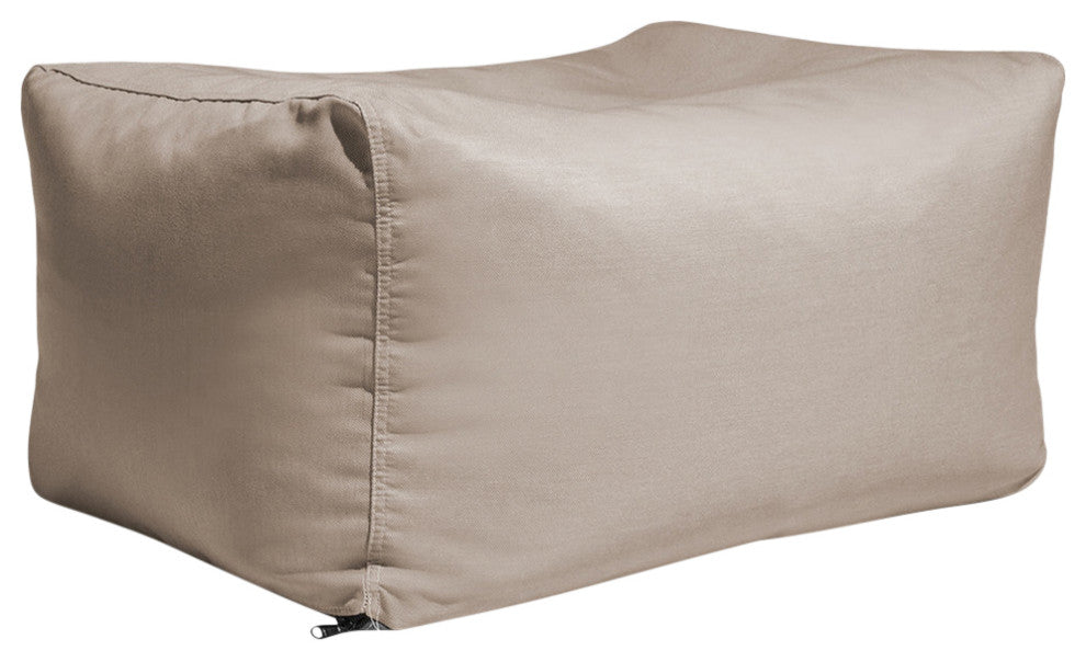 Sunbrella Patio Bean Bag Ottoman, Flax