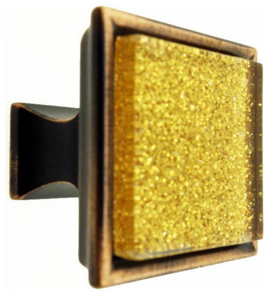 Sparkling Bronze Sand Crystal Glass Oil Rubbed Bronze Madison Classic Knob