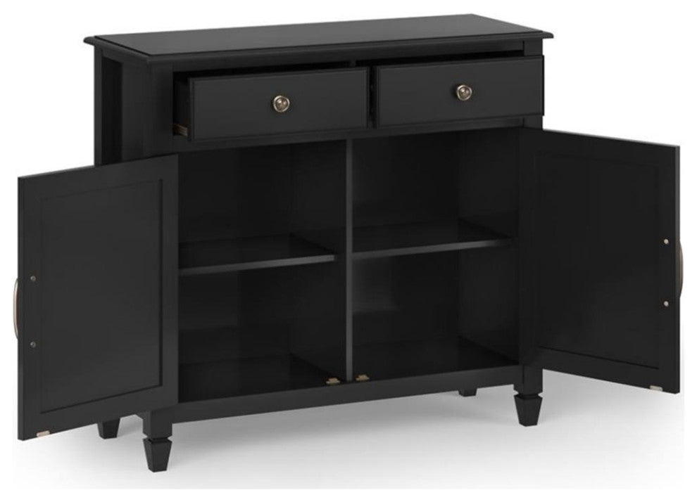 Connaught Solid Wood Entryway Storage Cabinet In Black