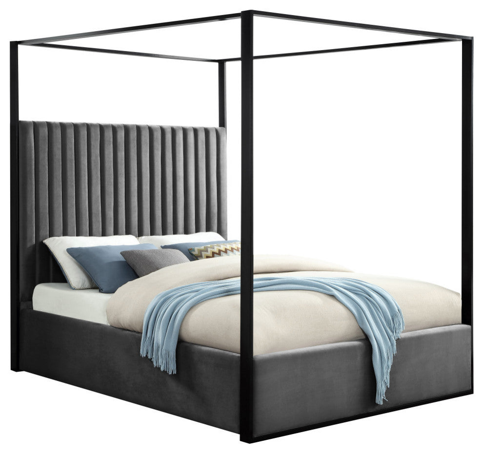 Jax Velvet Bed, Gray, King
