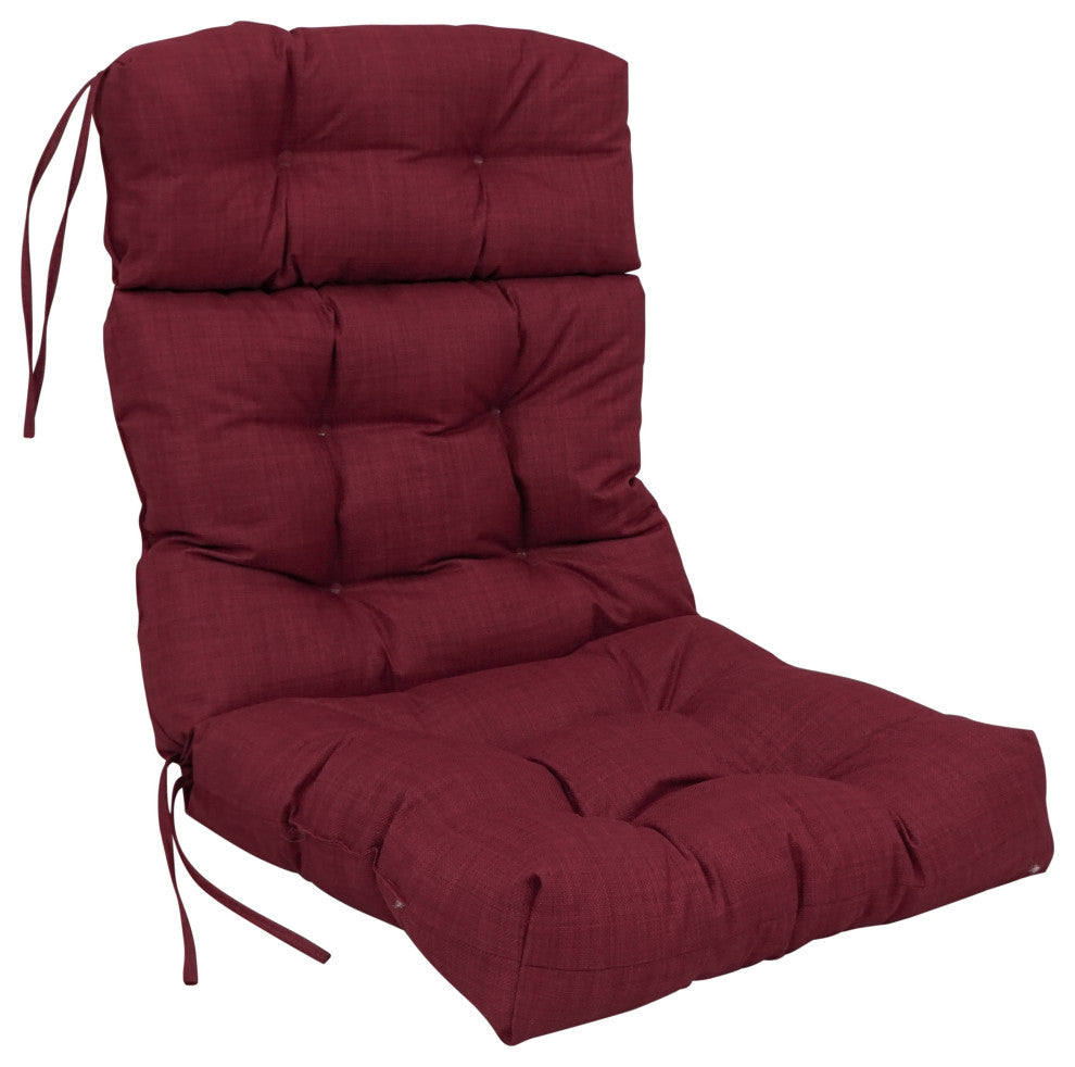 22-"x45" Spun Polyester Solid Outdoor Tufted Chair Cushion Red