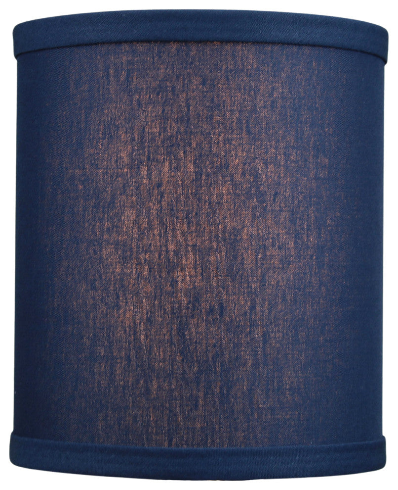 Fenchel Shades 6"x6"x7" Spider Attachment Drum Lamp Shade, Linen Navy
