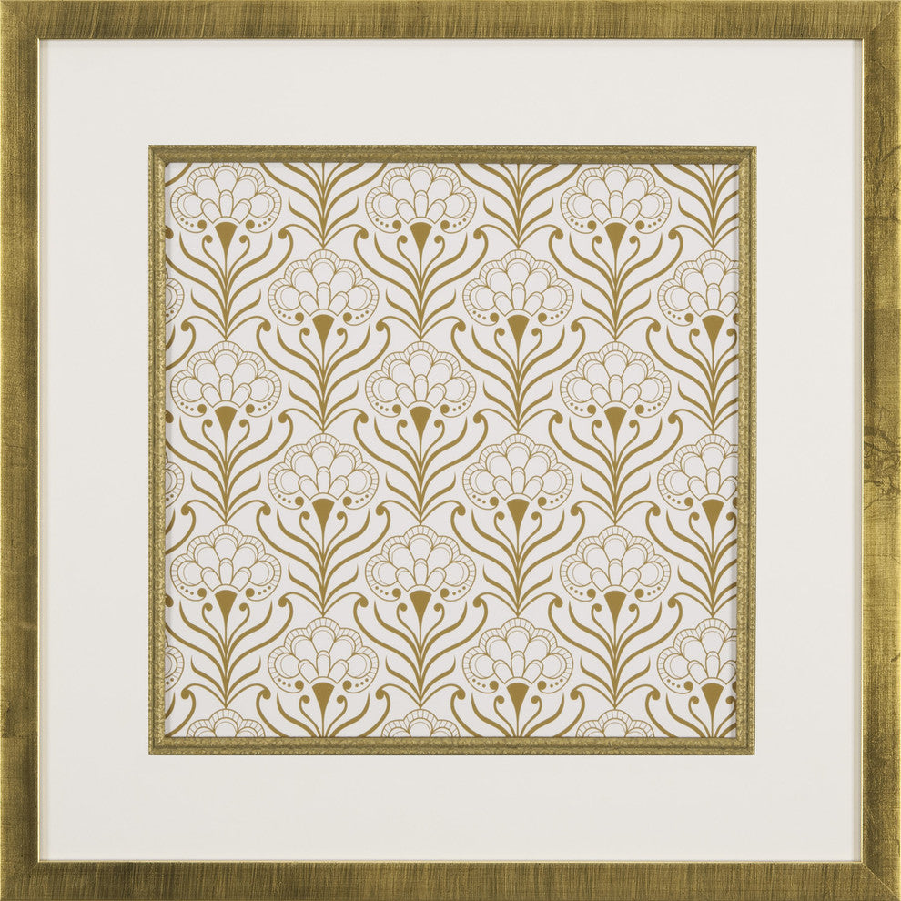 Gold Deco Pattern, Framed Paper Print